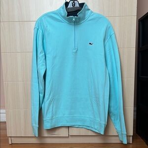 Men's Light Blue Half-Zip Sweater